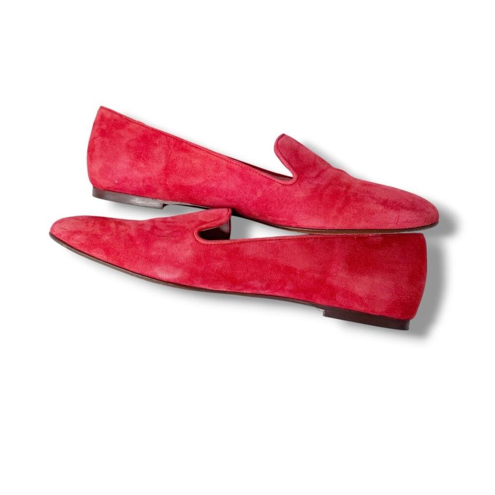 J.Crew Cecile Smoking Slipper Loafer in Fiery Sunset Red Suede Leather Women’s 7 - Picture 6 of 10